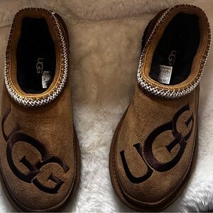 UGG Tan Suede Slip-Ons with Logo